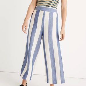 Madewell Huston Pull-On Crop Pants in Stripe NWT